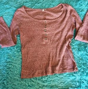 CHARLOTTE RUSSE long sleeve Button Up Crop Top